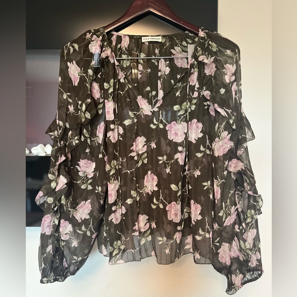 $295 Ulla Johnson Floral 100% silk Azalea Blouse - Picture 5 of 10
